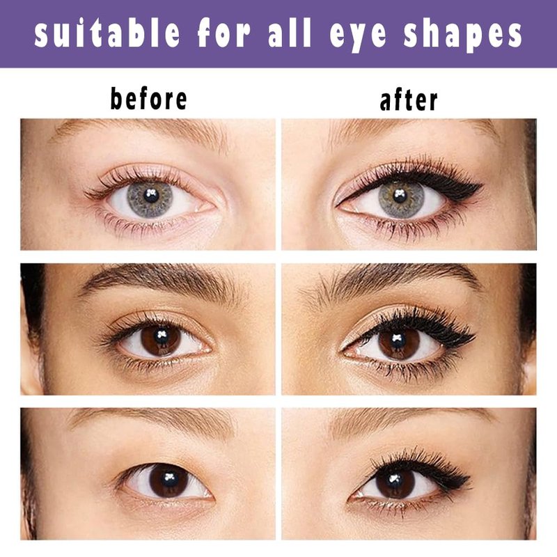Linble Dual Ended Black Liquid Eyeliner - 2 in 1 Winged Cat Eye Stamp & Felt-tip Eyeliner Pen, Waterproof, Long Lasting and Smudge Proof Eye Makeup Tool for Women