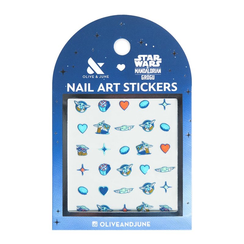 Olive & June Nail Art Stickers | Star Wars: The Mandalorian & Grogu | Easy-to-Use Nail Designs | Nail Art Made Easy | Hand-Screened, No-Fade Ink | Accent, Mix & Match, or Cover Chipped Polish | Grogu