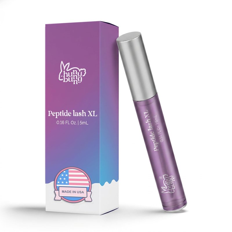 Hunny Bunny Peptide Lash XL Eyelash Growth Serum - Prostaglandin Free - Sensitive Eye Safe - Conditioning Complex for Fuller, Longer Lashes - 60-Day Supply | Made in USA