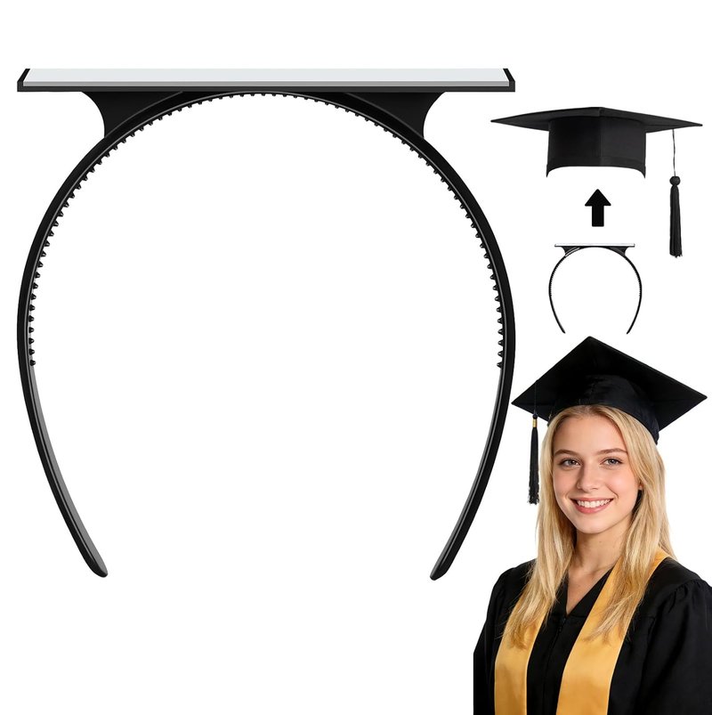 GradCap | Graduation Cap Headband Insert - Securely Holds Grad Hat & Maintains Hairstyle