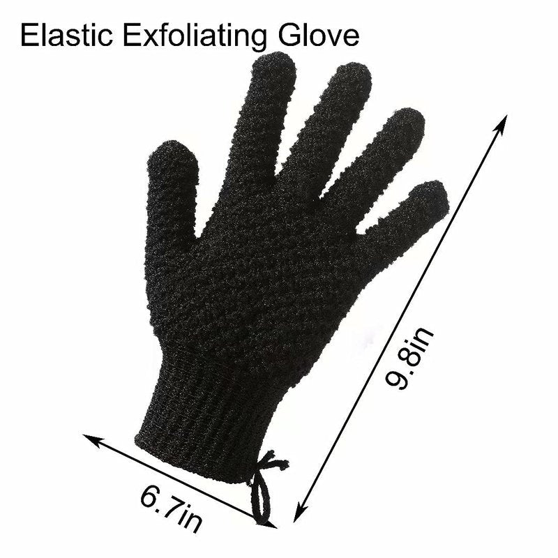 CLEEDY Bath Exfoliating Gloves Scrub - 4 pcs Lengthened and Large Exfoliating Scrubbing Gloves for Shower,