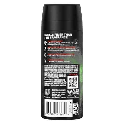 AXE Fine Fragrance Deodorant Body Spray for Men 3 Pack Watermelon Freeze Aluminum Free 4.0 oz