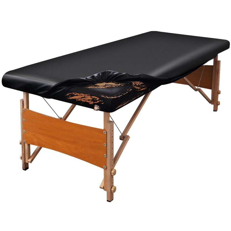KIDOACOW Leather Massage Table Cover Protector Wipeable Massage Table Cover Fitted Replacement Sheet Covers for Massage Bed/Spa Bed/Lash Beds, Fits 28-32" Wide (Black, 1Pcs)