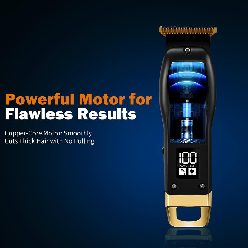 Elehomyou Beard Trimmer for Men - Rechargeable Men's Hair Clippers & Razor, Cordless Hair Trimmer & Shaver for Face, Neck, Groin & Manscaping, Ideal Gift for Men, Black