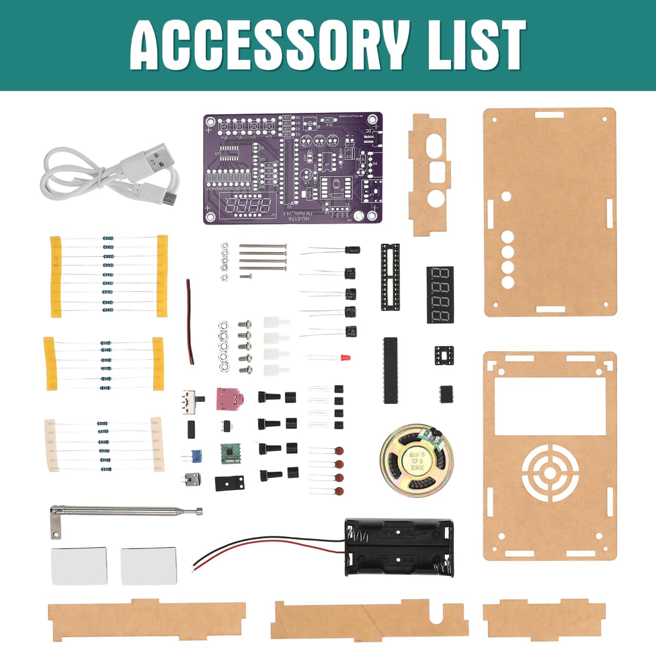 GLEAVI Radio Assembly Kit Diy Electronics Soldering Practice Kit with Fm Circuit Board and Plastic Case 4.21X2.75X0.90In for Beginner Electronic Projects and Stem Learning
