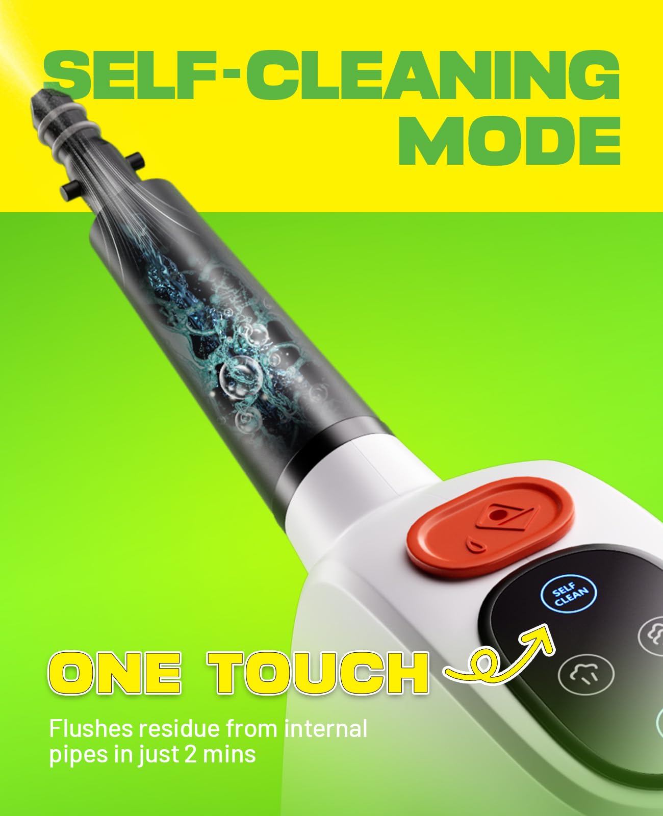 POPCHOSE Steam Cleaner with Detergent Dispenser, 15s Heat-Up Handheld Steam Cleaner for Home, 500ml Removable Water Tank, Lightweight Portable Steamer for Cleaning Grout, Windows, Kitchen, Easy Refill