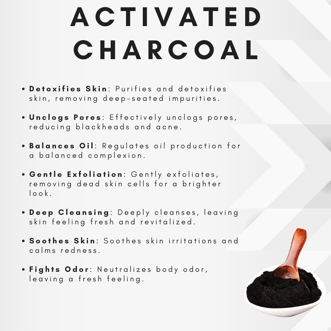 OMWAH Activated Charcoal Face Scrub - Microdermabrasion Mens Exfoliating Face Wash (4.23oz)
