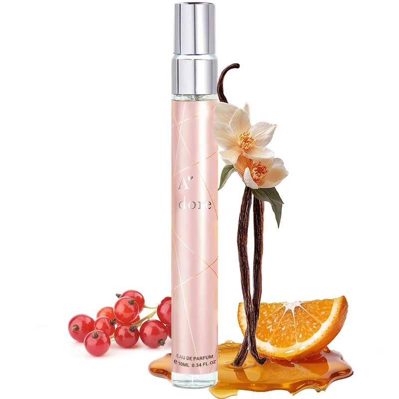 Bellamila A'dore Orange Blossom & Ambery Vanilla Eau De Parfum for Women, Sweet Gourmand Scent with Juicy Mandarin, Creamy Amber & Velvet Musk, Long-Lasting Warm Fragrance 0.34 oz Travel Perfume