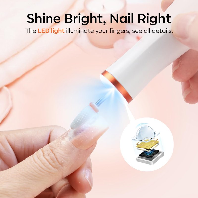 Modelones Cordless Nail Drill Kit - Includes Nail Dehydrator & Primer for Professional Results