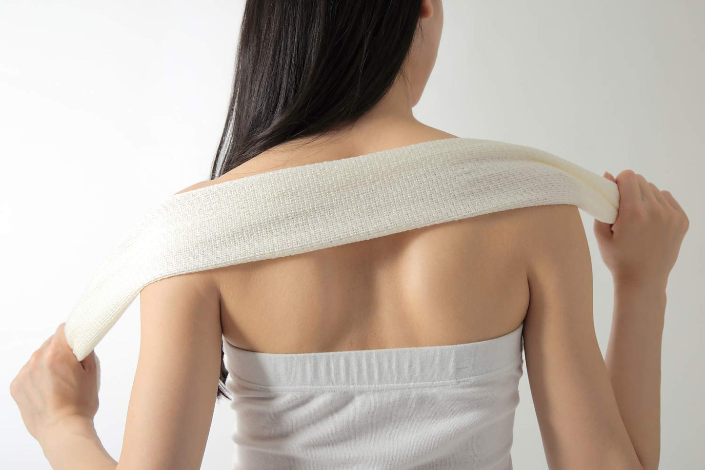Exfoliating Washcloth [Made in Japan] Shower Back Scrubber, Plant-Based Body Exfoliating Towel (Linen)