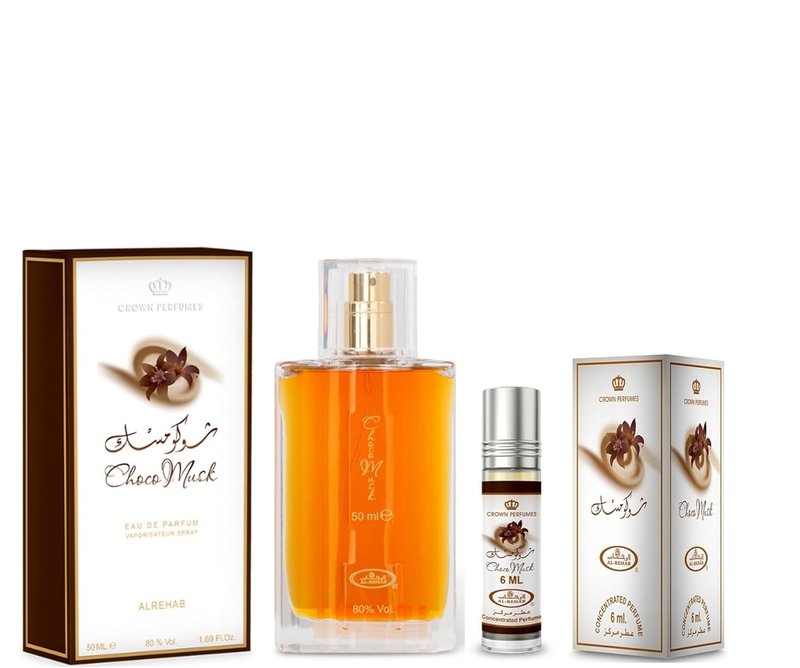 Choco Musk Eau de Parfum Spray & Oil Set - 50ml + 6ml for Women | Long-Lasting Fragrance