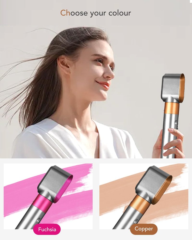 Pre-Styling Dryer Nozzle for Dyson Airwrap HS01/HS05 – Fast Drying Attachment, Nickel/Copper (Part 969759-05)