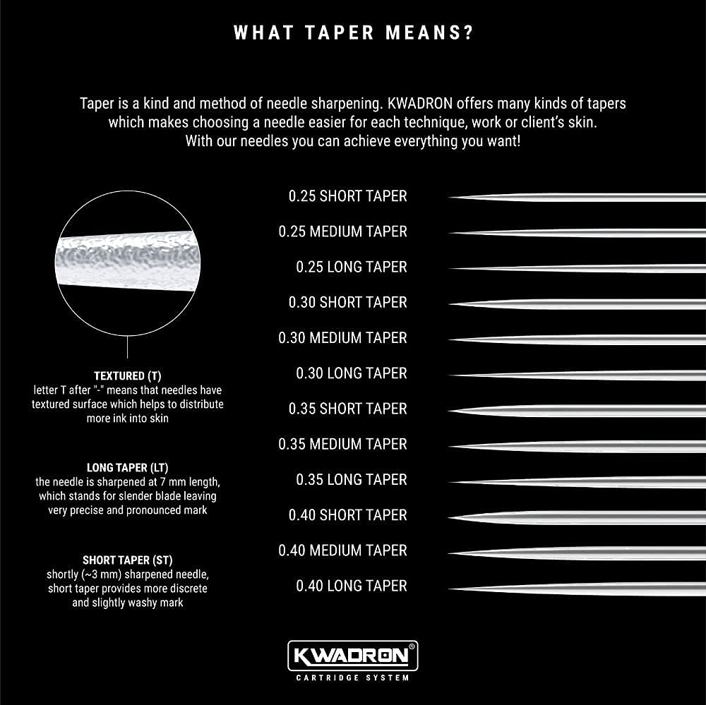 Kwadron Tattoo Needle Cartridge, Box of 20, Curved Mag Shaders #12 Medium Taper - 9 Curved Mag #12 Medium Taper - 35/9SEMMT