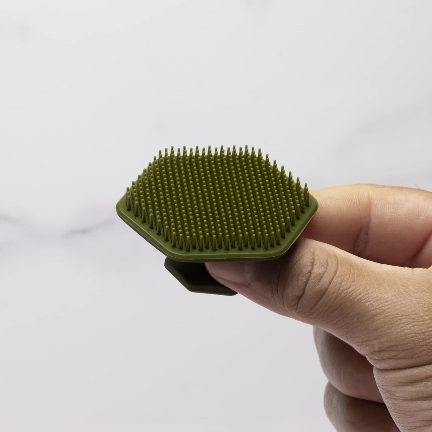 Tooletries - Men's Face Scrubber - Silicone Facial Cleansing Brush, Gentle Exfoliator Pad & Soft-Touch Massager - Removes Dead & Dry Skin - Long Lasting Bathroom & Shower Accessories - Army Green