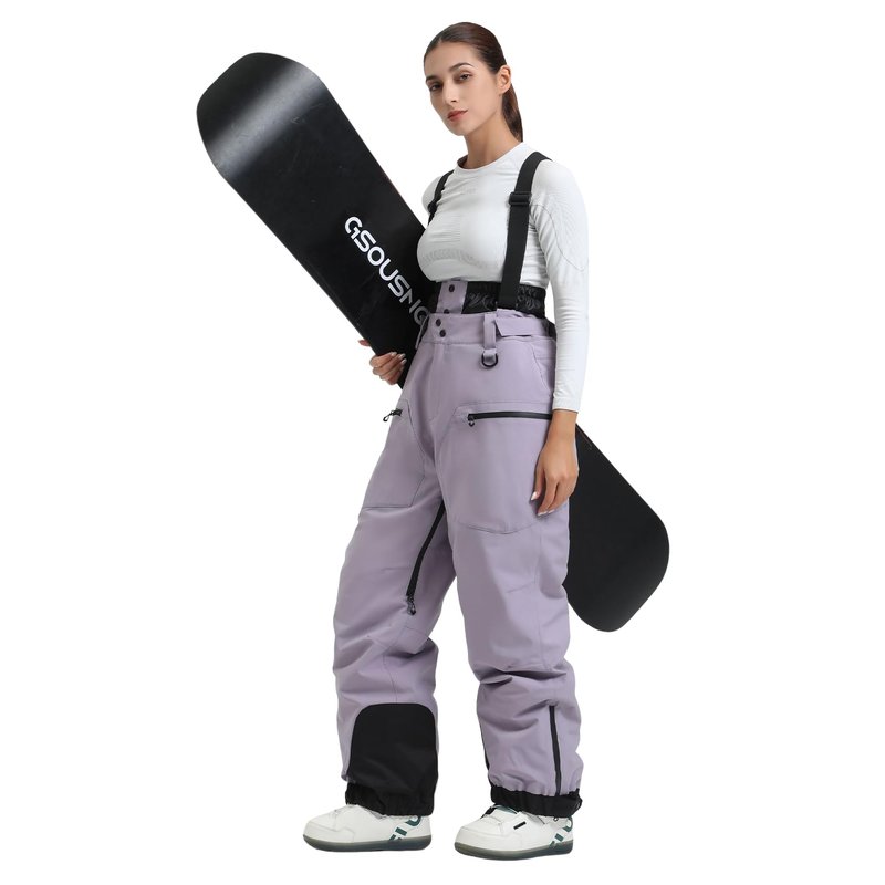 GSOU SNOW Womens Baggy Snowboard Pants Ski Bibs Snow Loose Overalls Waterproof Windproof Insulated Warm