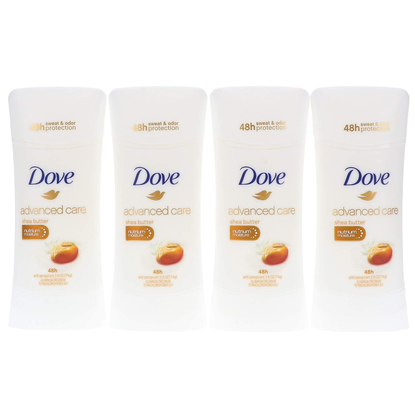 Dove Advanced Care Antiperspirant, Shea Butter, 2.6 Ounce (Pack of 4)