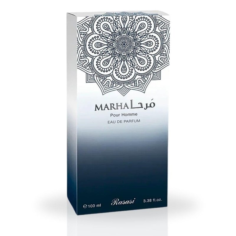 RASASI Marha Eau De Parfum Spray 100ML (3.38 OZ) Long Lasting Arabian Perfume for Men with Aromatic, Warm And Floral Notes - Captivating And Luxurious Masculine Fragrance for Day-to-Night Wear