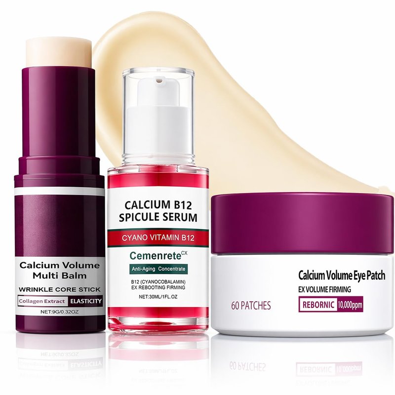 Calcium Volume Multi Balm & Hydrogel Under Eye Patches | 60 Pairs for Gentle Firming & Moisture Routine