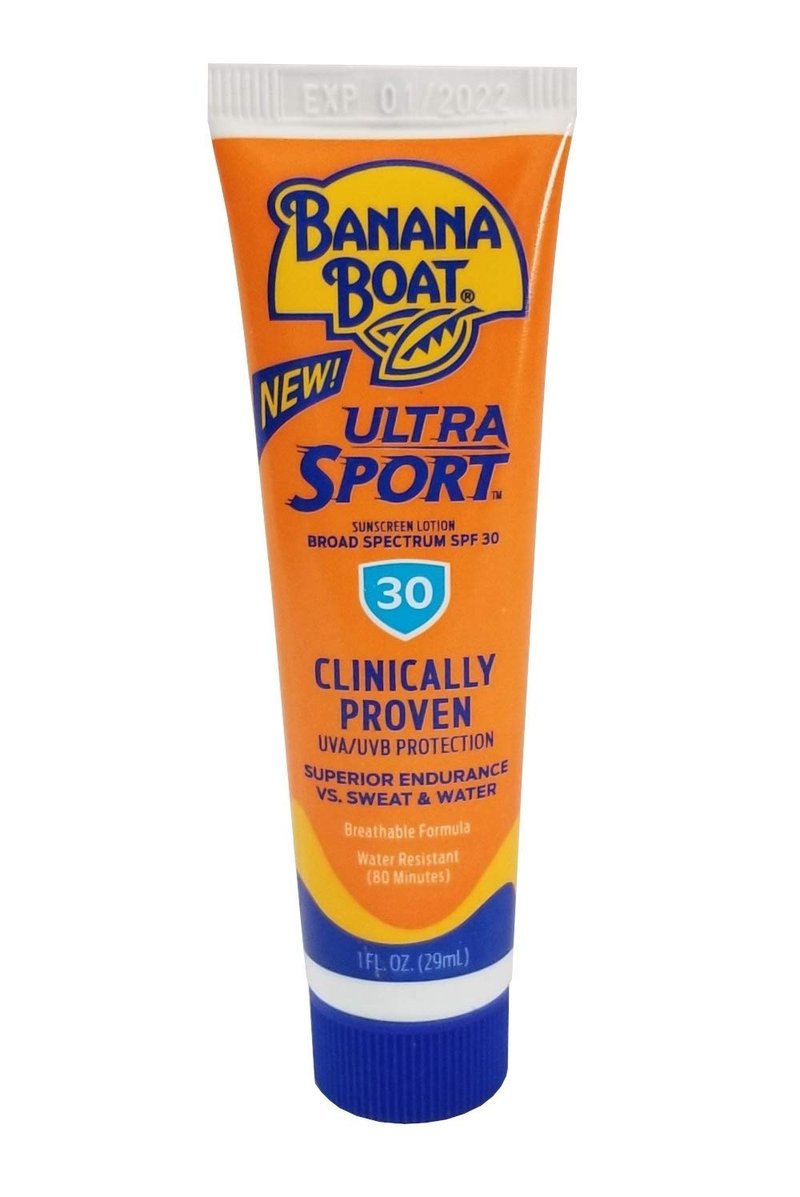 Banana Boat Sport Performance Sunscreen Lotion, SPF 30 1 oz (29 g) (Pack of 4)