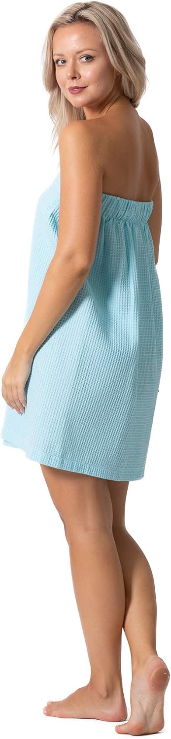 Turkish Linen Waffle Spa Body Wrap - Adjustable Closure for Women | Luxurious Comfort