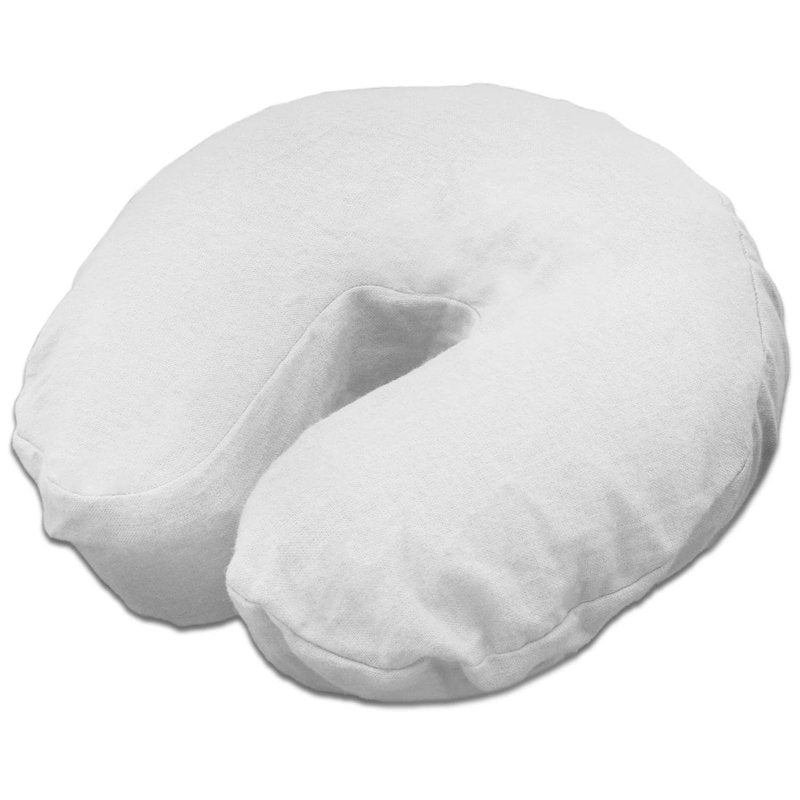 Body Linen Comfort Flannel Face Rest Covers for Massage Tables (White, 100 Pack) - Soft, Durable and Light 100% Cotton Flannel Face Cradle Covers