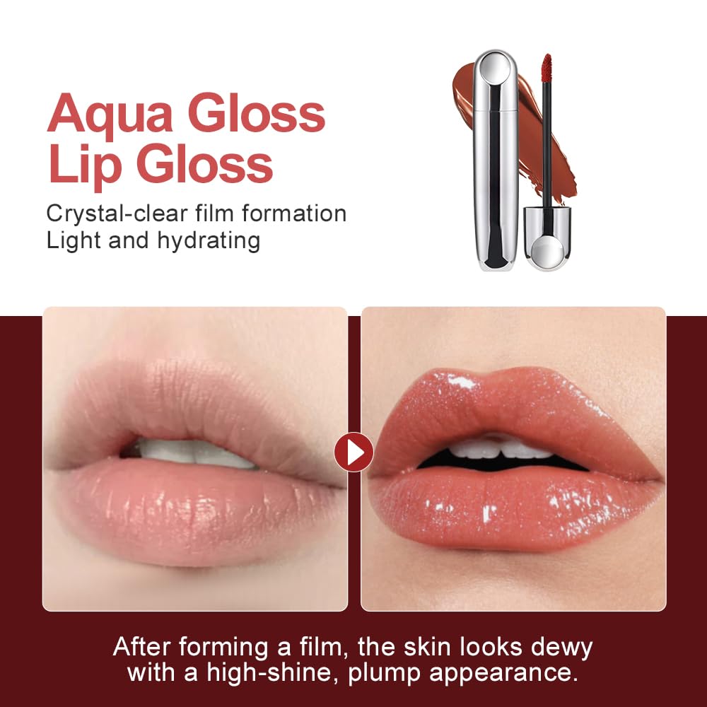 Skiennix Mirror Shine Lip Gloss - Hydrating, Lightweight Water-Gloss Finish for Juicy, Plump Lips