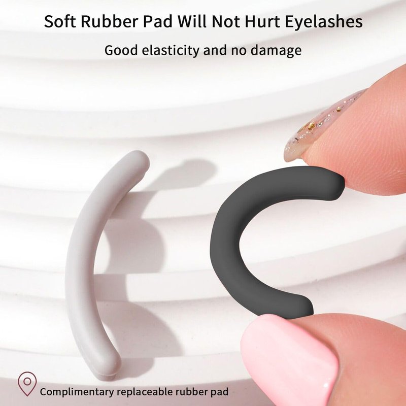 Skiennix Eyelash Curler - Premium Plastic Design with Silicone Refill Pads | No Pinching, Black