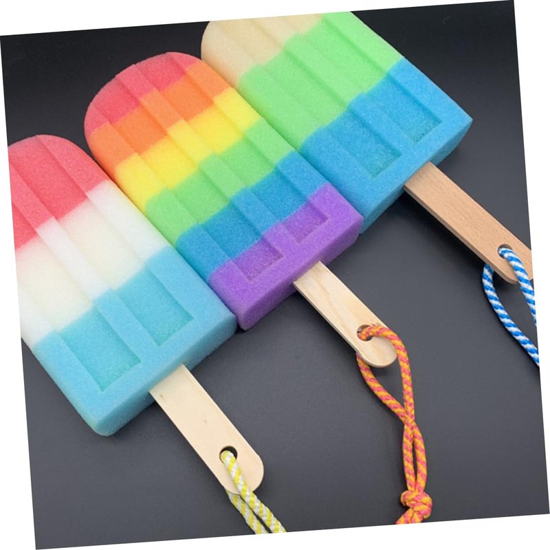 3pcs Bath Flower for Infants Elastic Hair Ties Bathing Accessories Body Shower Sponge Shower Sponge for Body Loofah Popsicle Ice Cream Wooden Shower Head Child Brush