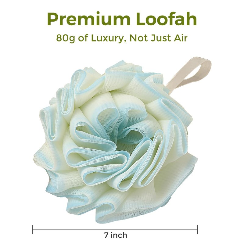 GTFL.RTPOP 2-Pack Gradient Loofah Sponges for Women＆Men and All Skin Types＆Luxury Spa & Bath Exfoliator, Premium Exfoliating Shower and Bath Sponge Set - Purple＆Yellow