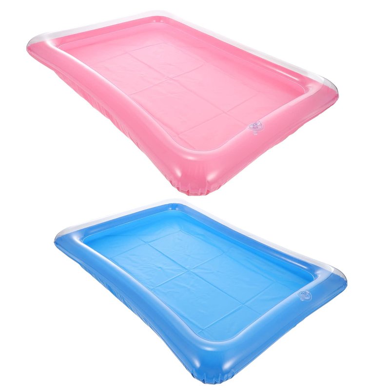 Food Tray 2pcs Luau Inflatable Serving Bars Ice Buffet Salad Serving Trays for Indoor Outdoor Beach Luau Party, Picnic, and Pool Party Cooler