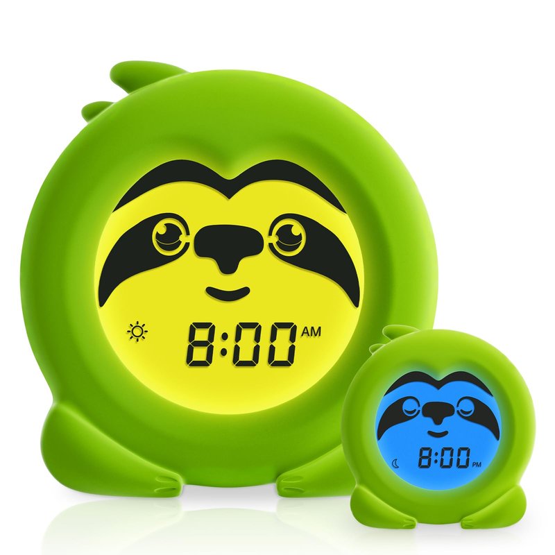 B&H Sleep Trainer Clock for Toddler - Ok to Wake Clock, USB Rechargeable Cute Kids Alarm Clock, Drop Proof Night Light, Science-Backed Lighting for Peaceful Sleep and Ready to Rise Mornings - Sloth