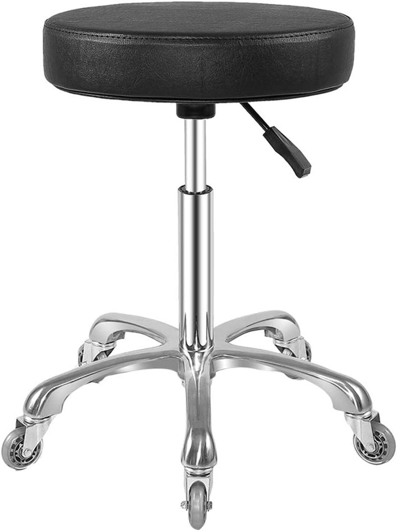 Ainilaily Rolling Stool - Heavy Duty Hydraulic Massage Chair with Wheels | Adjustable Black Swivel Design