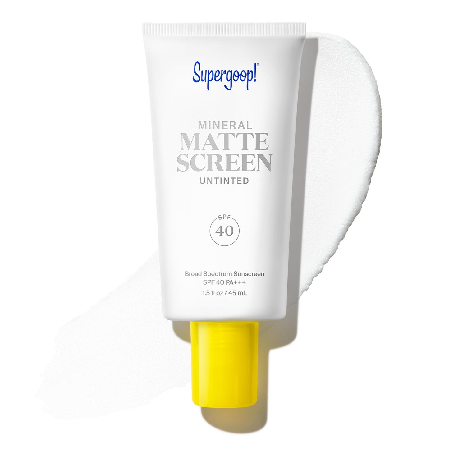 Supergoop! Mineral Mattescreen (SPF 40) - 45 mL - Mineral, Oil-Free Broad Spectrum Sunscreen - Smooths Skins Appearance, Minimizes Pores & Controls Shine - Water & Sweat Resistant - Untinted