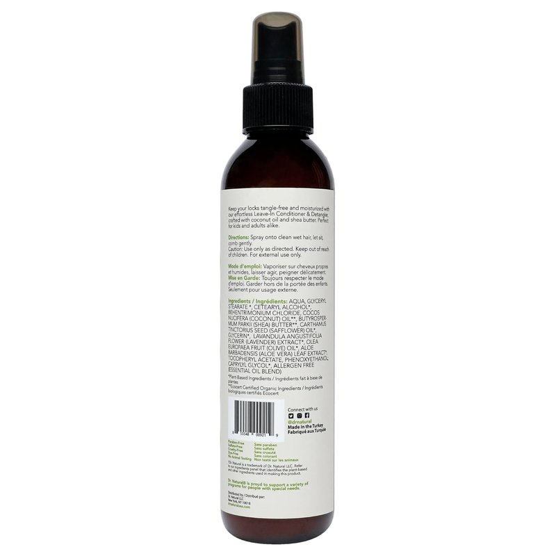 Kids Leave-In Conditioner - Hydrating Detangler Spray with Coconut Oil & Shea Butter | Frizz Control, 6.7 oz