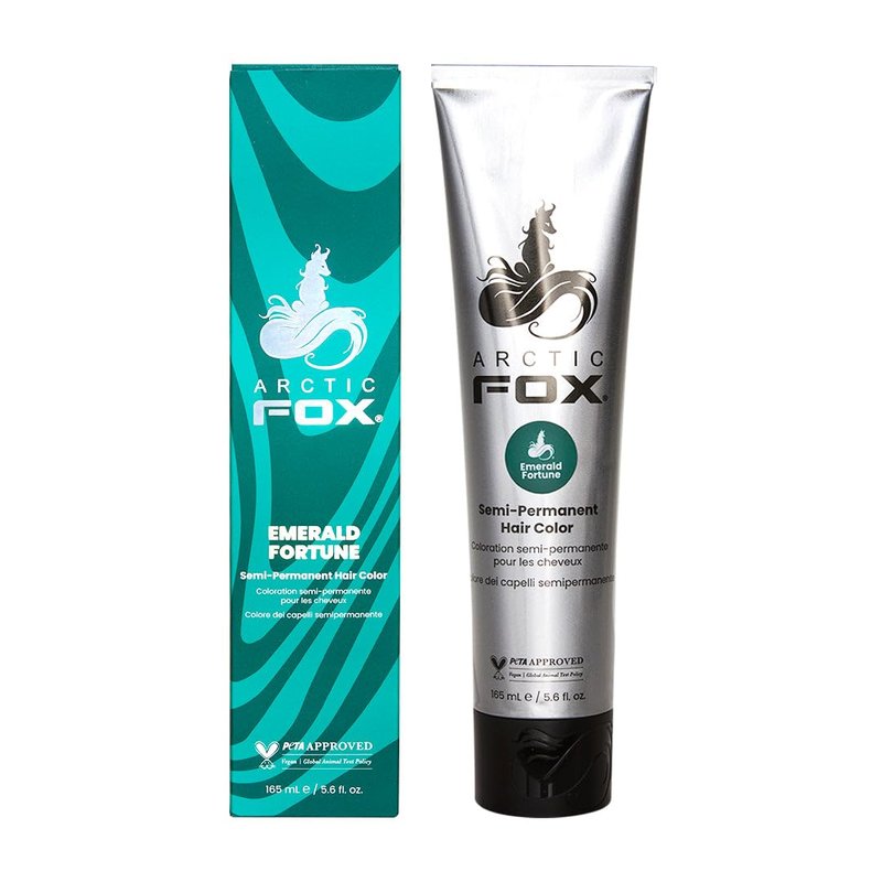 Arctic Fox Semi-Permanent Hair Dye - Emerald Fortune Teal Green | Vegan, Ammonia-Free, Hydrating Formula, 5.6 fl oz