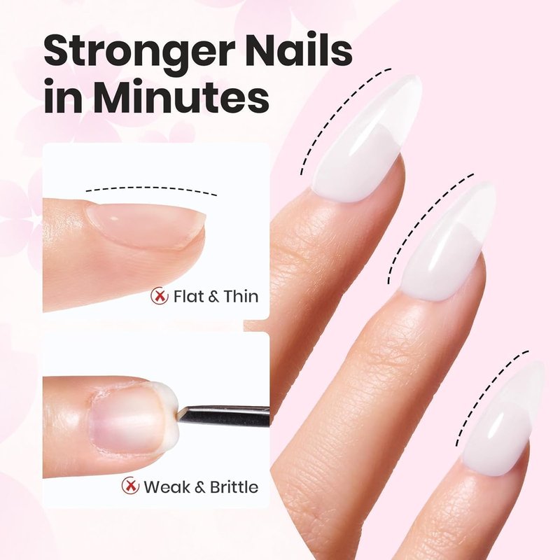 Beetles Builder Gel for Nails HEMA & TPO FREE-2 Colors Jelly Pink & White Building Gel with Nail Brush,Strengthening Nails Building Apex & Extension for Beginner DIY UV Nail Salon at Home,Soat Bloom