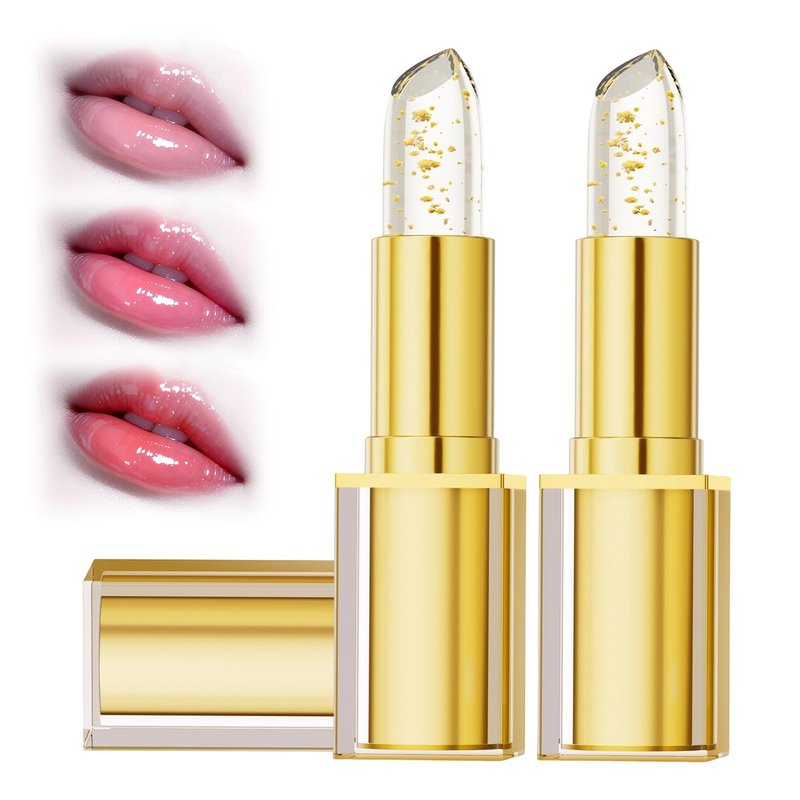 2PCS True Tone Ph Adjusting Lipstick for Women, Transferproof Clear Lip Gloss That Changes Color, Long Lasting Moisturizing Tinted Lip Balm, Non-Sticky Formula