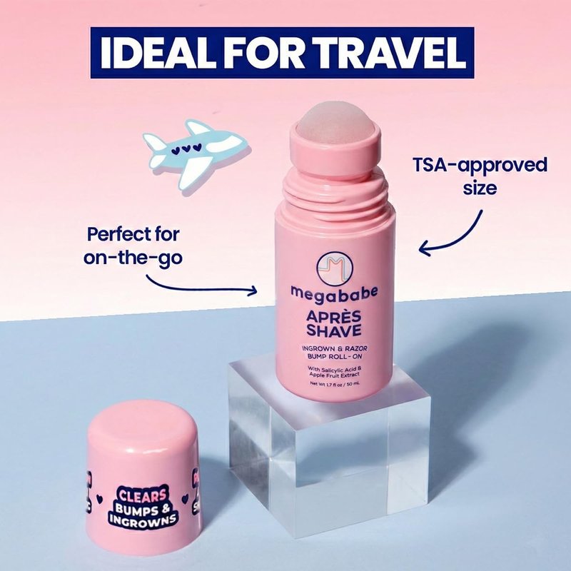 Mini Après Shave Roll-On Treatment for Women - Ingrown Hair & Razor Bumps | Travel Size 1.7 fl oz