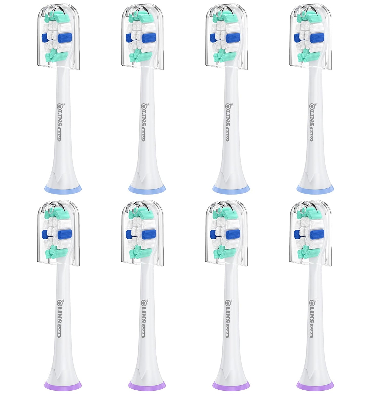 OLINS KAKO Replacement Brush Heads for Philips Sonicare Toothbrush Handles Toothbrush Heads for Sonicare (Pack of 8)