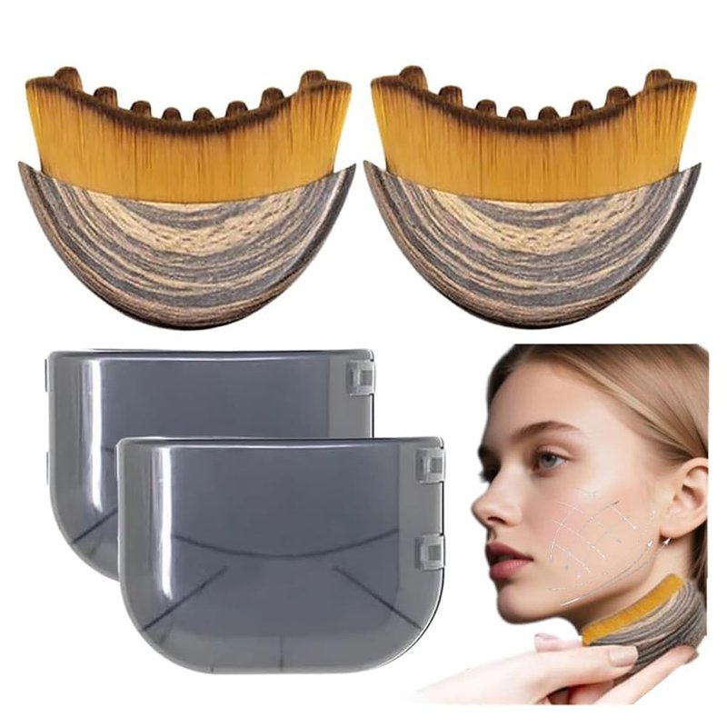 Lymphatic Contour Face Brush Set - Sculpting & Anti-Puffiness | 2 Pcs for Detox & Skin Glow