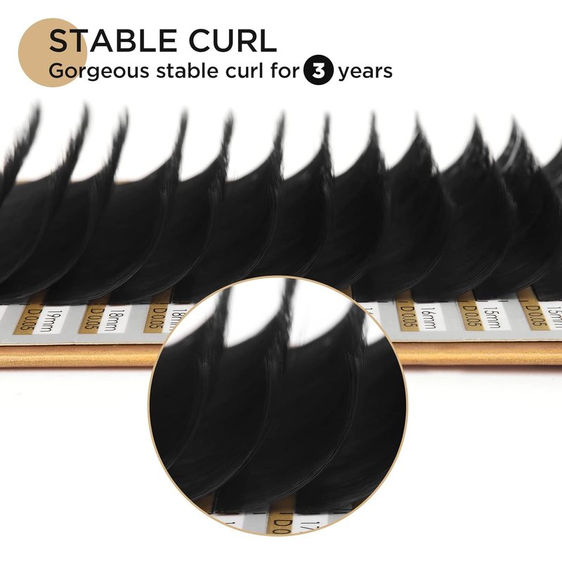 LASHVIEW C Curl 0.07 Thickness Mixed Tray | 8-15mm Volume Faux Eyelash Extensions - Soft Korean Silk for Professionals