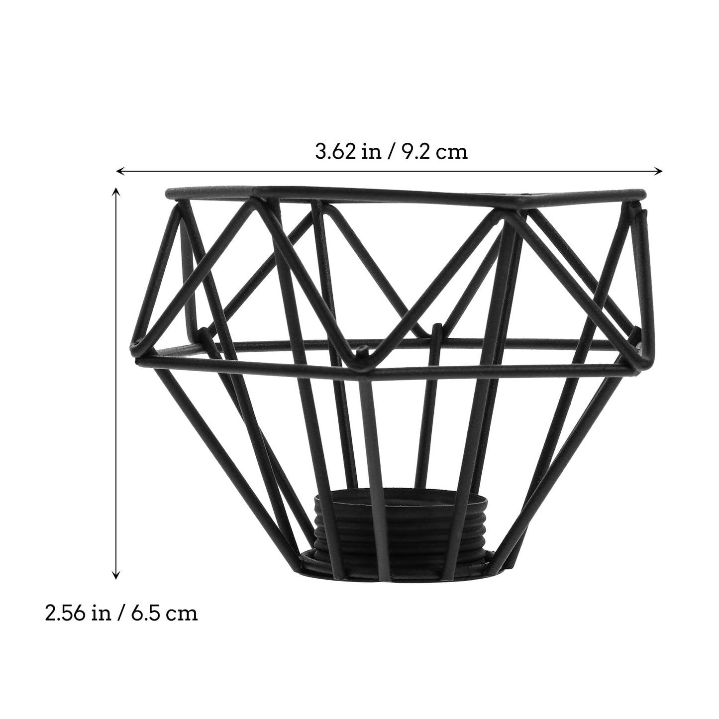 TOVINANNA Lighting Metal Cage Lampshade Industrial Vintage Diamond Shape Lamp Shades Hanging Lighting Cover, Black
