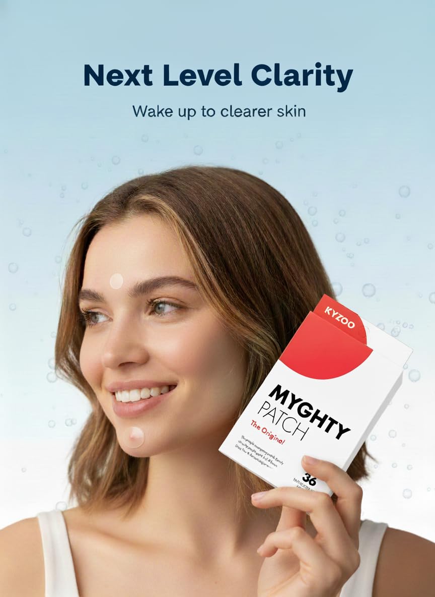 Myghty Pimple Patches for Face – Overnight Hydrocolloid Acne Patches for Zits & Blemishes, Invisible PM Spot Patches for Acne Care, Gentle Pimple Dots for Women, Men & Teens (36 Count)