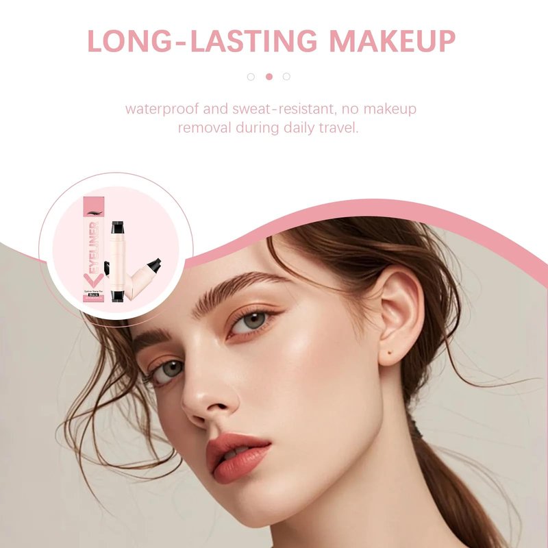 Rotating Eyeliner Stamp Pen, 2026 New Foldable Winged Gel Set for Perfect Cat Eye, Waterproof Smudge-Proof Quick Dry Wingliner Wing Eyeliner Stamp for Beginners (Black)
