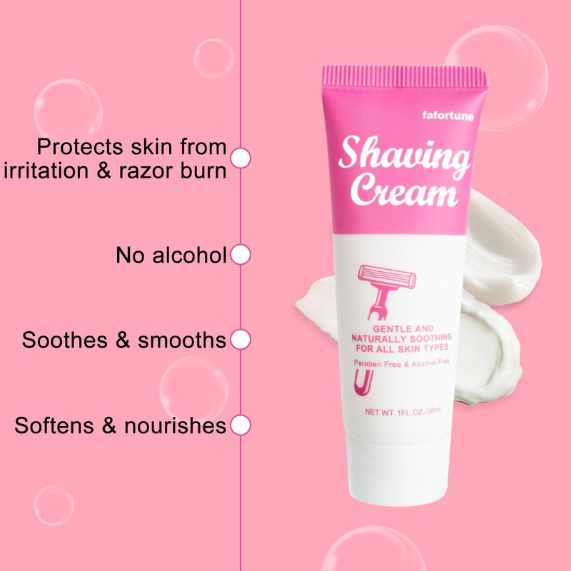 fafortune Womens Shaving Cream Bulk Travel,1fl oz/30ml Shave Gel for Women,Care Dry Skin Womens Shave Gel for Travel Guests(Jasmine)