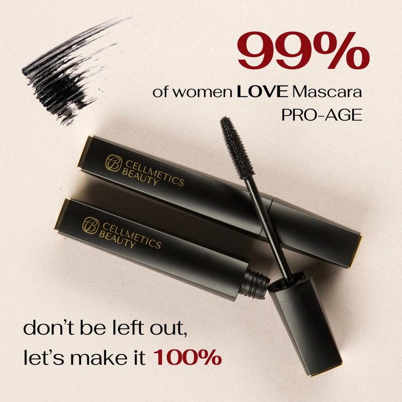 Cellmetics Volumizing & Lengthening Mascara for Women 60+ | Hypoallergenic, Smudge-Free, Black