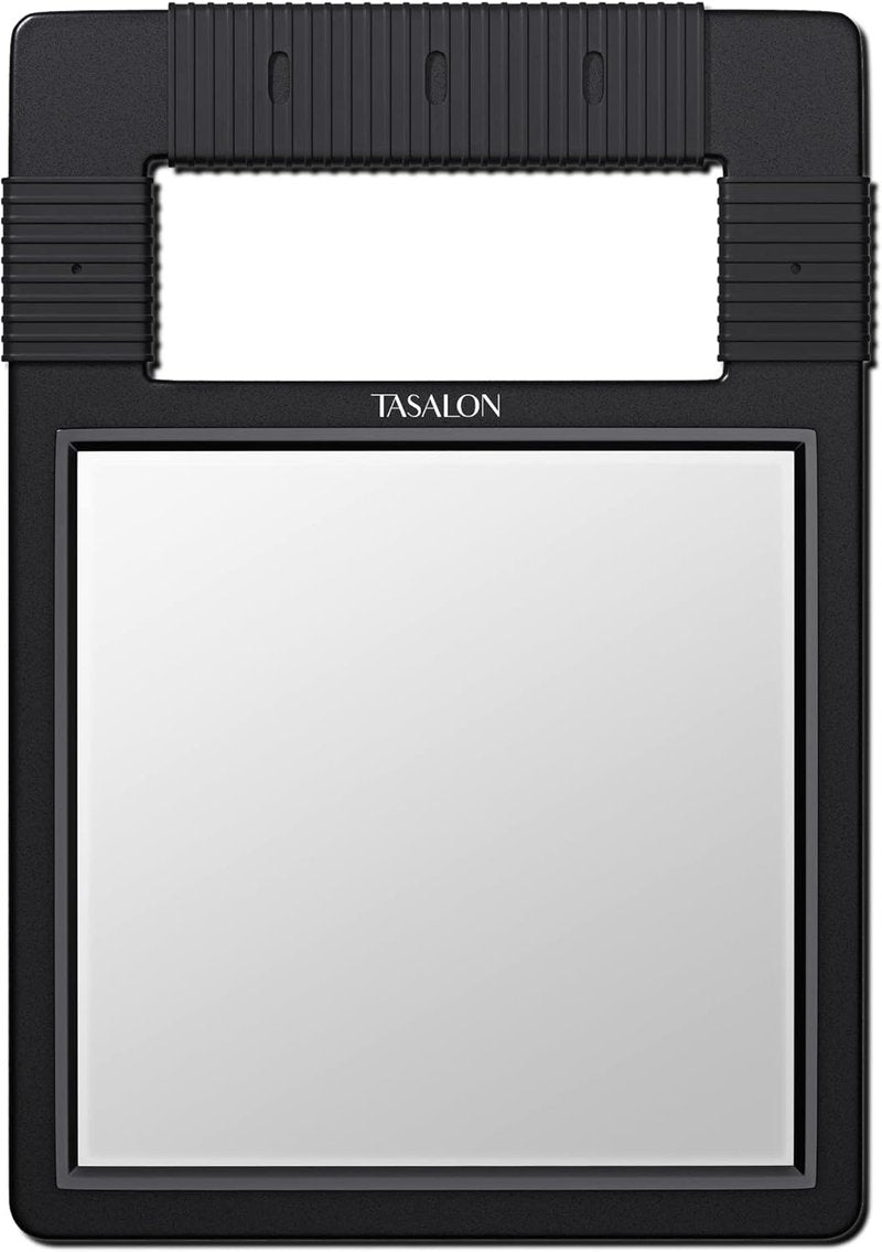 Handheld Mirror - Unbreakable Shatterproof Design with Silicone Handle for Makeup, Barber, Shower | Black