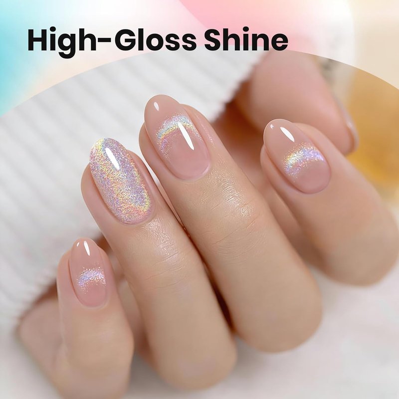 Beetles Rainbow Cat Eye Gel Nail Polish - 15ML Silver Glitter Gel for Stunning DIY Manicures