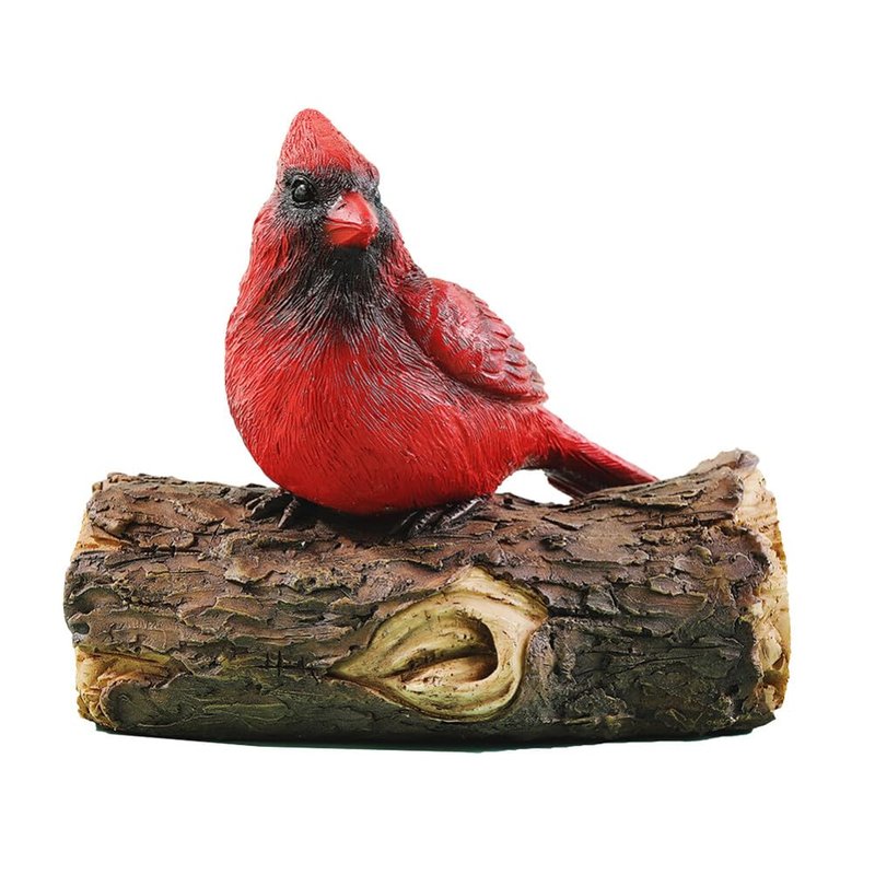 Scicalife Cardinal Garden Decor Red Bird Resin Ornament Hanging on Tree Outdoor Lawn Decorations Hand-Painted Bird Sculpture for Patio and Yard