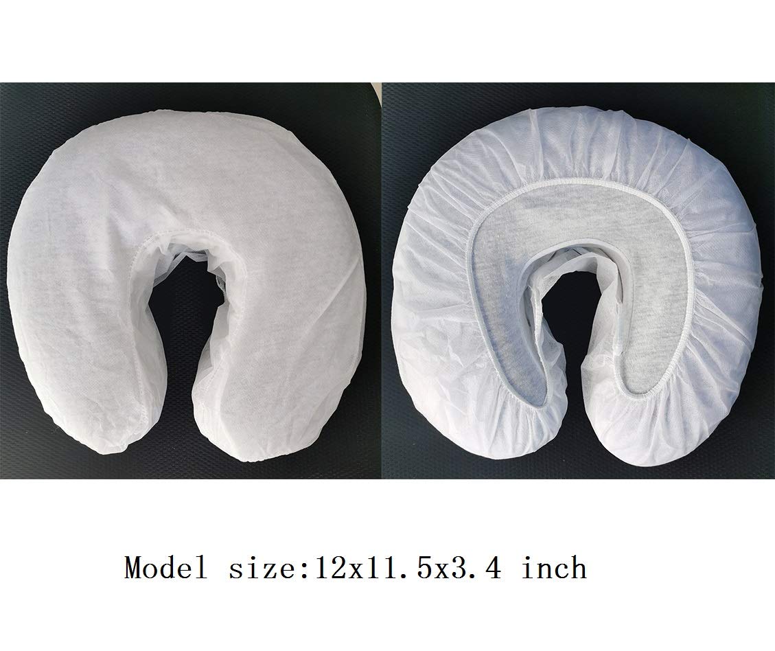 ZMDREAM Disposable Headrest Covers - Fitted Massage Face Rest Cradle Covers | Pack of 75, White & Black